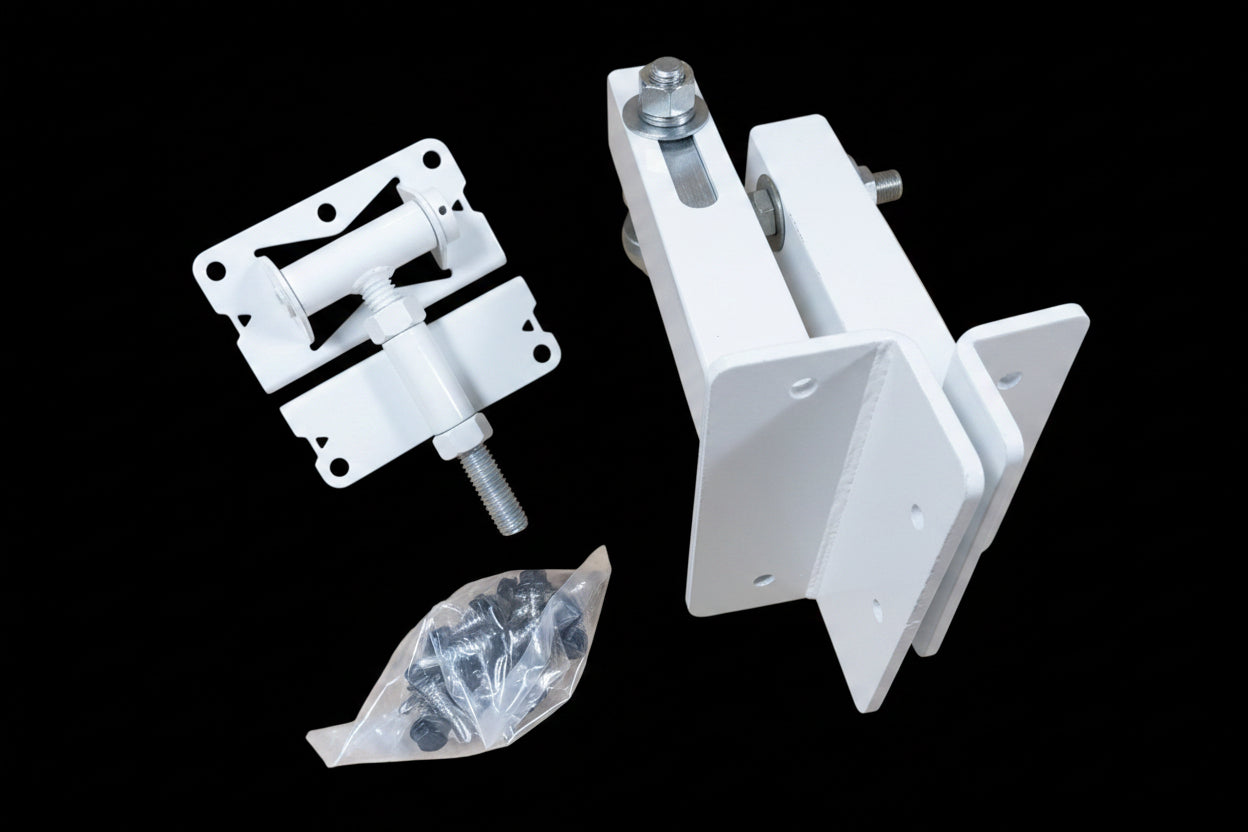 Aluminum Gate Standard Uphill Swan Hinge Kit -  (Includes 1 upper and 1 lower hinge for 1 gate leaf)